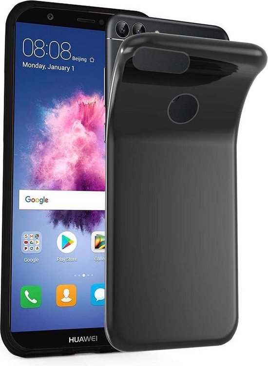 Huawei P Smart 2018 Hoesjes – TPU Siliconen Backcover – Inclusief Screenprotector – Zwart-Ilumina Benelux