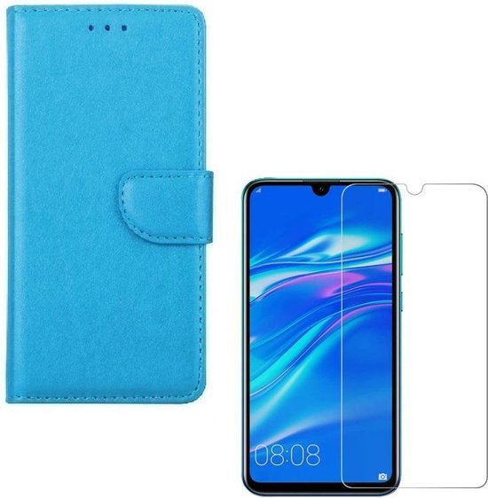 Huawei P Smart 2019 Hoesjes – Portemonnee Backcover – Pasjeshouder – 2x Screenprotector – Turquoise-Ilumina Benelux