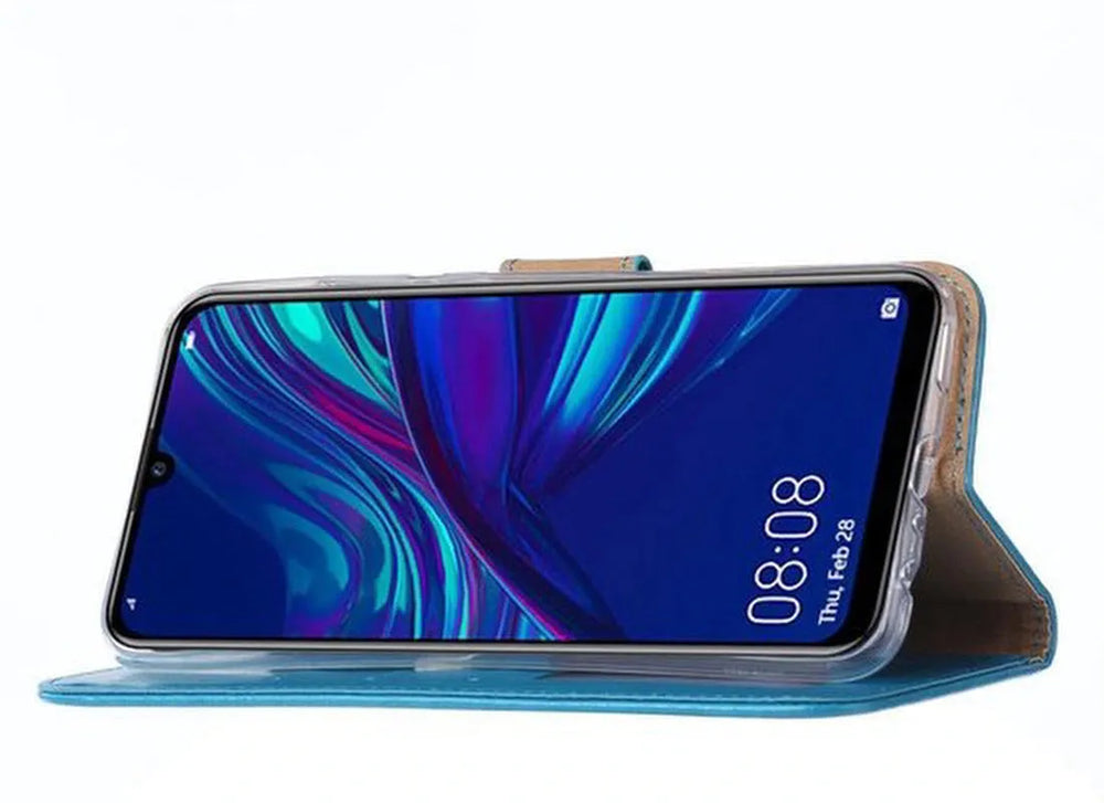 Huawei P Smart 2019 Hoesjes – Portemonnee Backcover – Pasjeshouder – 2x Screenprotector – Turquoise-Ilumina Benelux