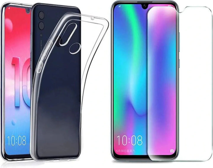 Huawei P Smart Plus 2018 Hoesjes – Transparante TPU Siliconen Backcover – Soft Case – 2x Screenprotector Gehard Glas-Ilumina Benelux