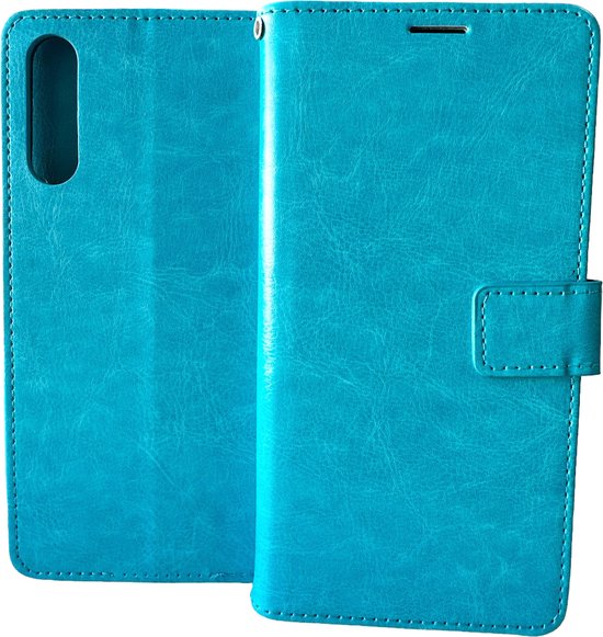 Huawei P20 Pro Hoesjes – Portemonnee Hoes – Bookcase – Pasjeshouder – Turquoise-Ilumina Benelux