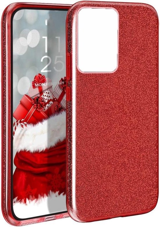 Huawei P40 Hoesjes – Siliconen TPU Backcover – Glitter BlingBling – Zilver-Ilumina Benelux