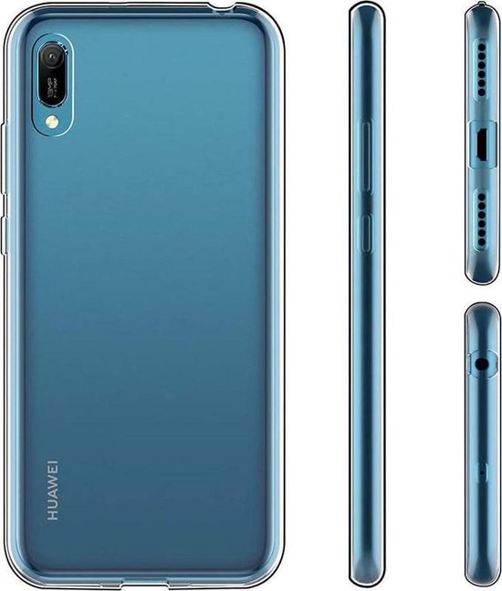Huawei Y6 2019/Y6s Hoesjes – Transparante TPU Siliconen Backcover – Soft Case – 2x Gehard Glas Screenprotector-Ilumina Benelux