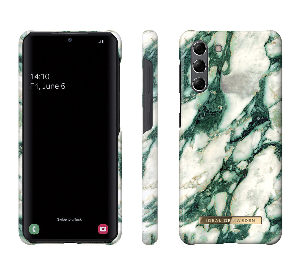 iDeal of Sweden Samsung Galaxy S21 Backcover hoesje - Fashion Case - Calacatta Emerald Marble-Hoesjes-Ilumina Benelux