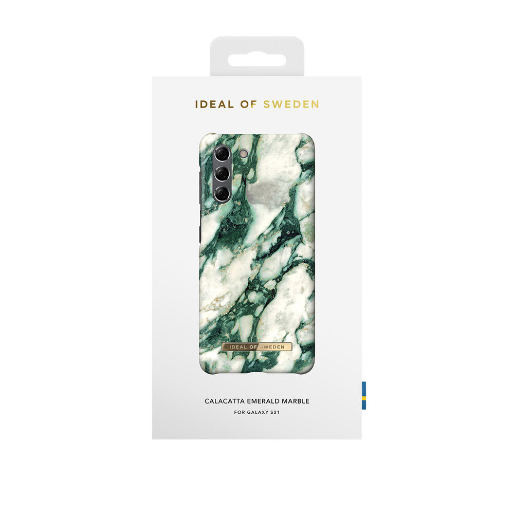 iDeal of Sweden Samsung Galaxy S21 Backcover hoesje - Fashion Case - Calacatta Emerald Marble-Hoesjes-Ilumina Benelux