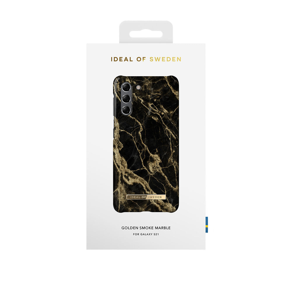 iDeal of Sweden Samsung Galaxy S21 Hardcase Backcover - Fashion Case - Golden Smoke Marble-Hoesjes-Ilumina Benelux