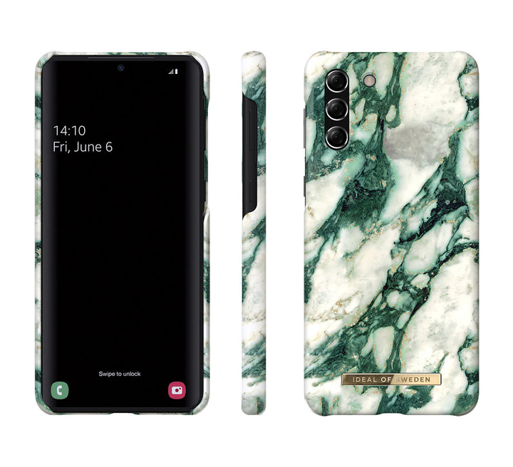 iDeal of Sweden Samsung Galaxy S21 Plus Backcover hoesje - Fashion Case - Calacatta Emerald Marble-Hoesjes-Ilumina Benelux