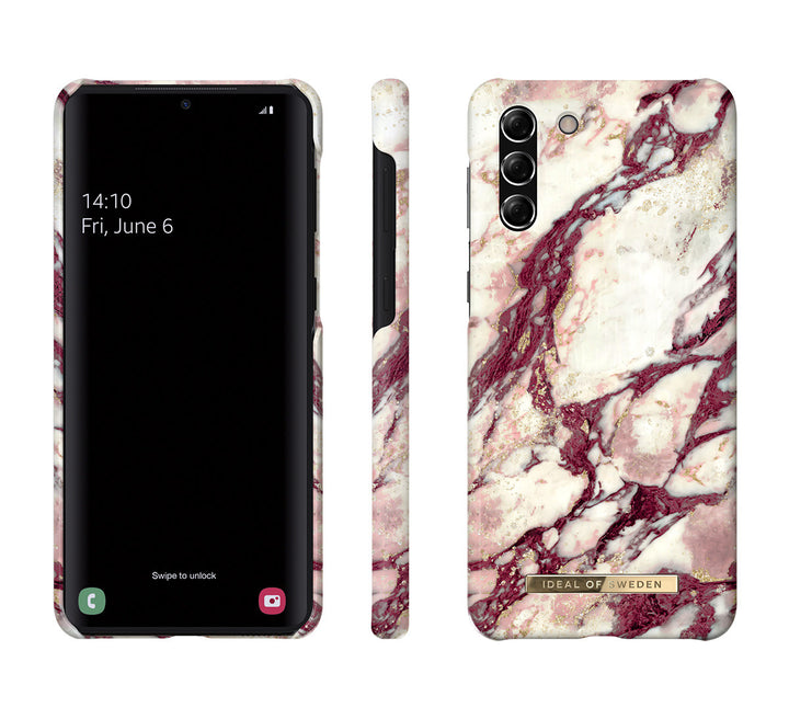 iDeal of Sweden Samsung Galaxy S21 Plus Backcover hoesje - Fashion Case - Calacatta Ruby Marble-Hoesjes-Ilumina Benelux