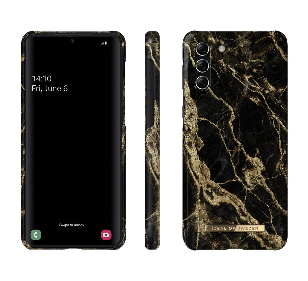 iDeal of Sweden Samsung Galaxy S21 Plus Hardcase Backcover - Fashion Case - Golden Smoke Marble-Hoesjes-Ilumina Benelux