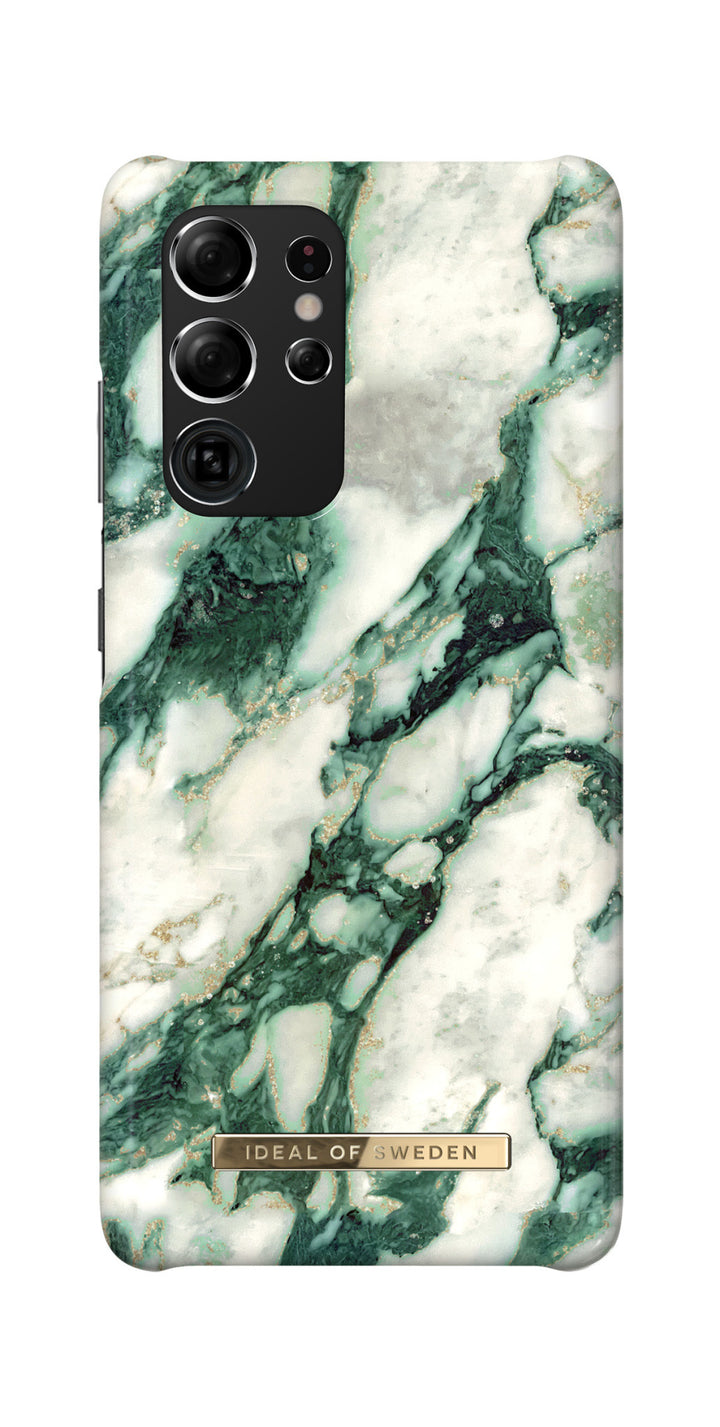 iDeal of Sweden Samsung Galaxy S21 Ultra Backcover hoesje - Fashion Case - Calacatta Emerald Marble-Hoesjes-Ilumina Benelux