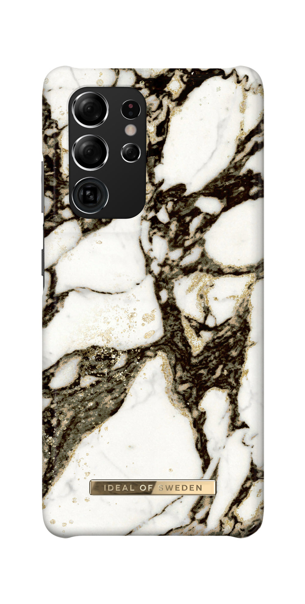 iDeal of Sweden Samsung Galaxy S21 Ultra Backcover hoesje - Fashion Case - Calacatta Golden Marble-Hoesjes-Ilumina Benelux