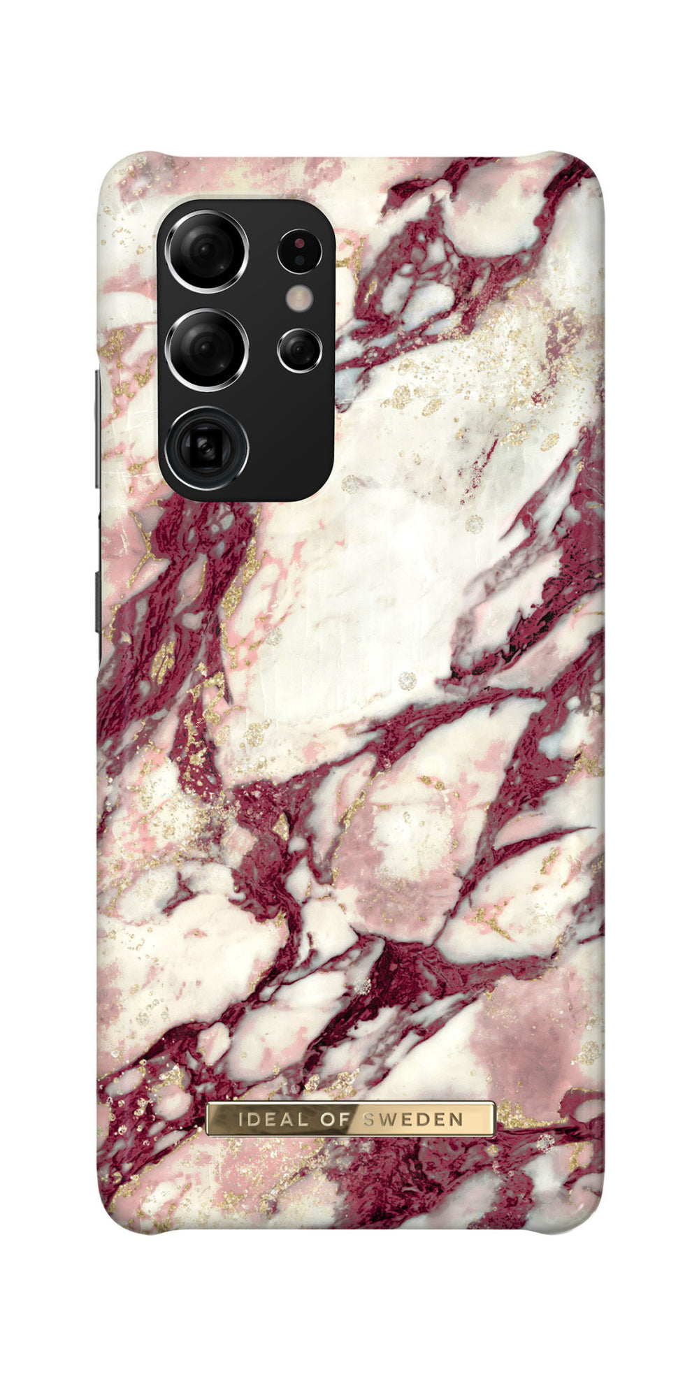 iDeal of Sweden Samsung Galaxy S21 Ultra Backcover hoesje - Fashion Case - Calacatta Ruby Marble-Hoesjes-Ilumina Benelux