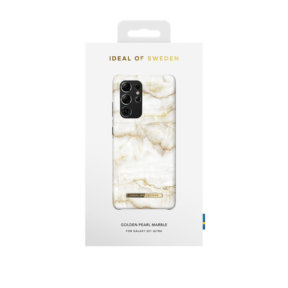 iDeal of Sweden Samsung Galaxy S21 Ultra Hardcase Backcover - Fashion Case - Golden Pearl Marble-Hoesjes-Ilumina Benelux