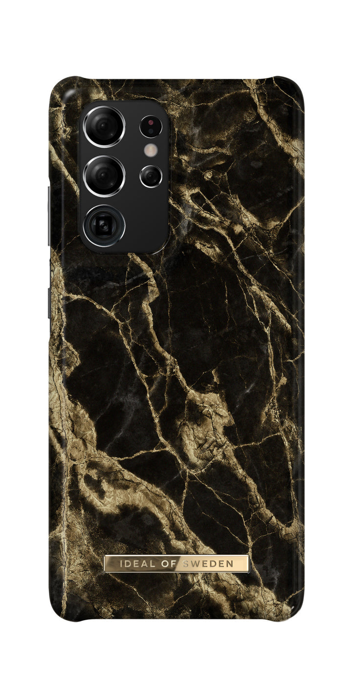 iDeal of Sweden Samsung Galaxy S21 Ultra Hardcase Backcover - Fashion Case - Golden Smoke Marble-Hoesjes-Ilumina Benelux