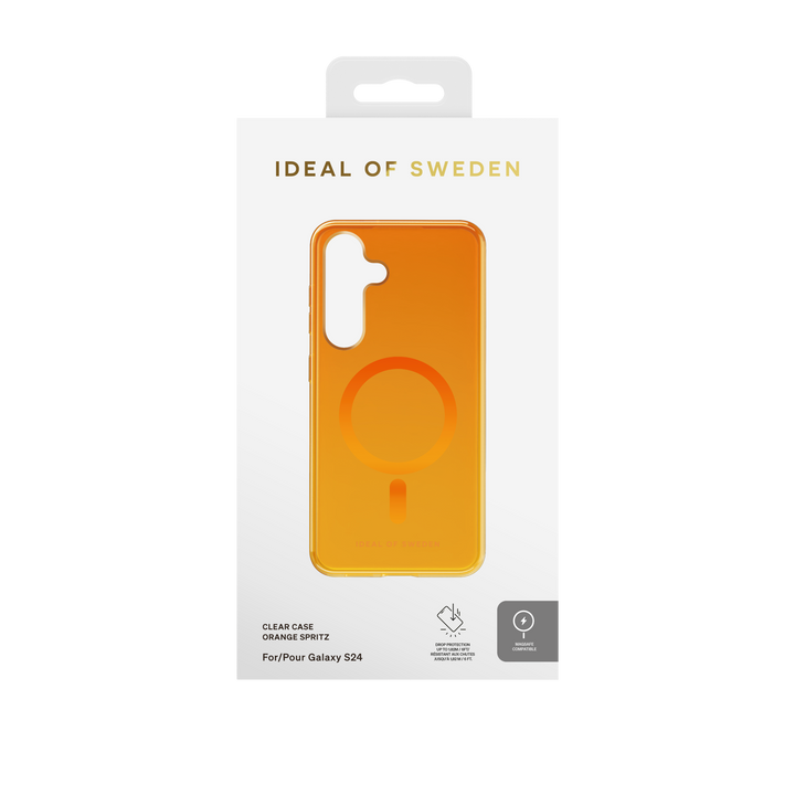 iDeal of Sweden Samsung Galaxy S24 Backcover hoesje Clear Case Magsafe - Orange Spritz-Hoesjes-Ilumina Benelux