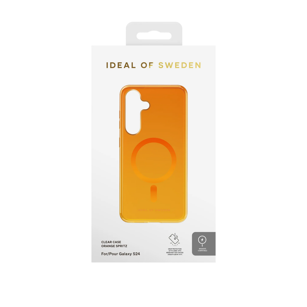iDeal of Sweden Samsung Galaxy S24 Backcover hoesje Clear Case Magsafe - Orange Spritz-Hoesjes-Ilumina Benelux