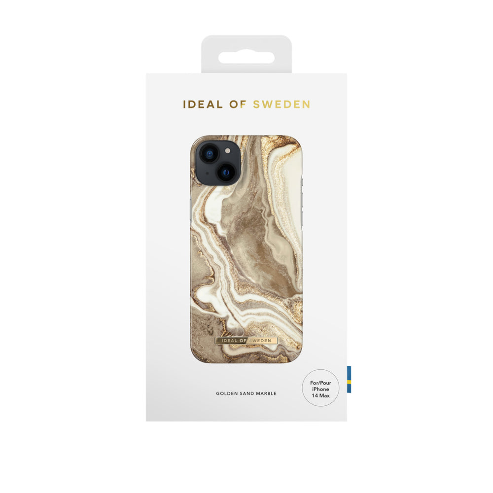 iDeal of Sweden iPhone 14 & 15 Plus Hardcase Backcover - Fashion Case - Golden Sand Marble-Hoesjes-Ilumina Benelux