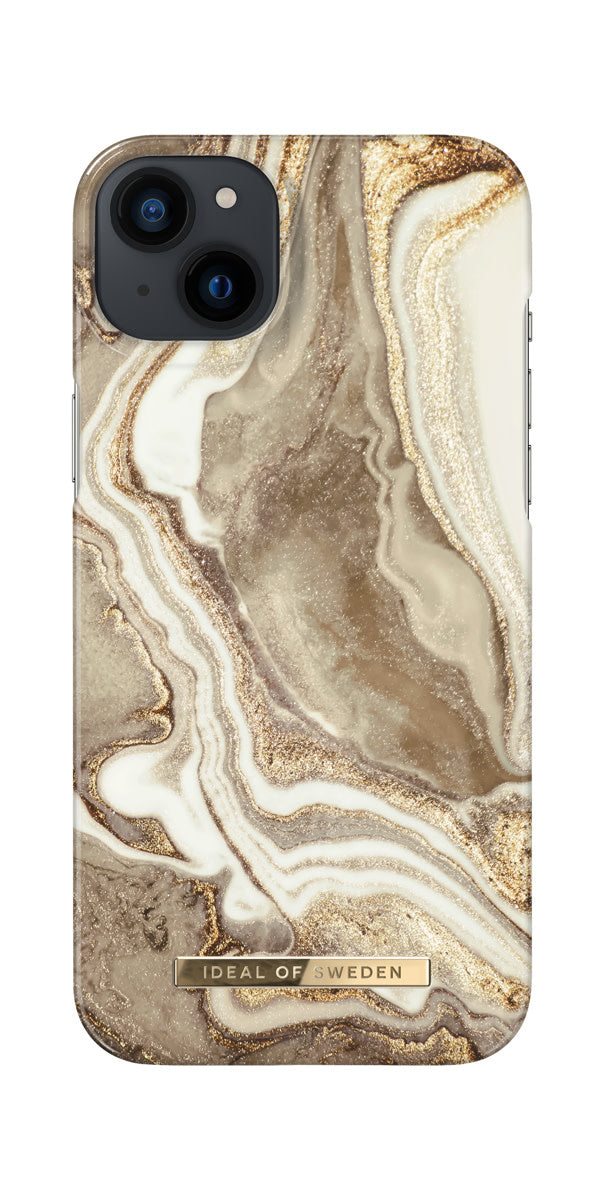 iDeal of Sweden iPhone 14 & 15 Plus Hardcase Backcover - Fashion Case - Golden Sand Marble-Hoesjes-Ilumina Benelux
