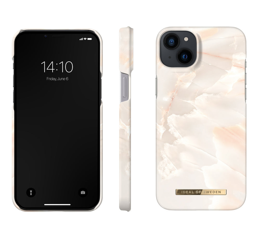iDeal of Sweden iPhone 14 & 15 Plus Hardcase Backcover - Fashion Case - Rose Pearl Marble-Hoesjes-Ilumina Benelux
