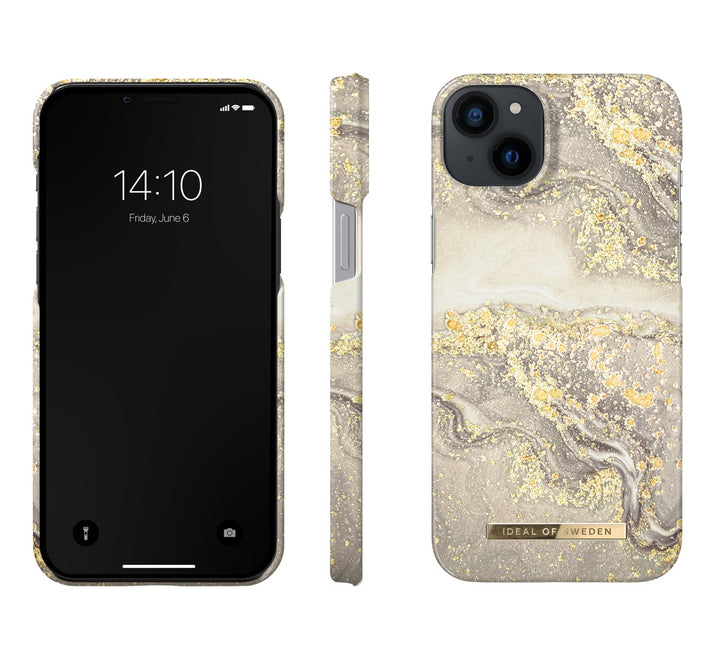iDeal of Sweden iPhone 14 & 15 Plus Hardcase Backcover - Fashion Case - Sparkle Greige Marble-Hoesjes-Ilumina Benelux