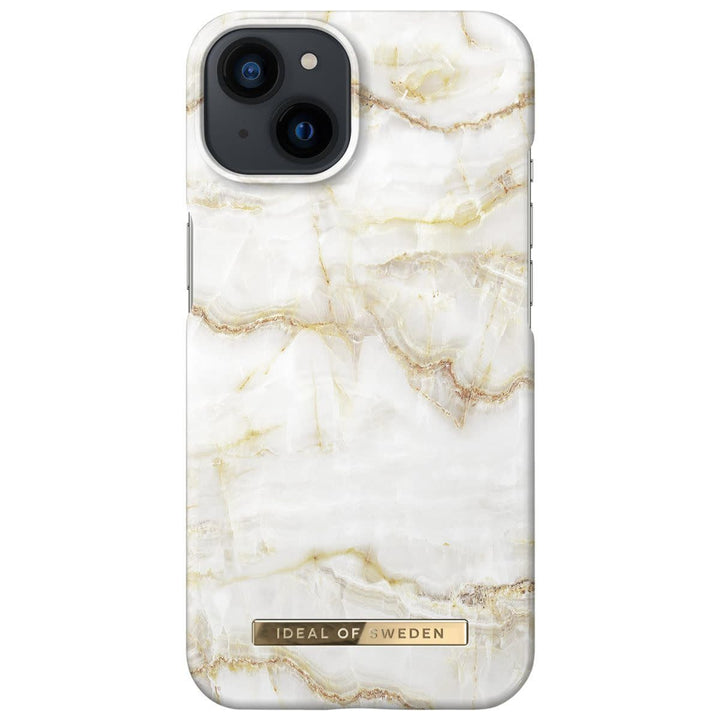 iDeal of Sweden iPhone 15 & 14 & 13 Backcover Case - Golden Pearl Marble-Hoesjes-Ilumina Benelux