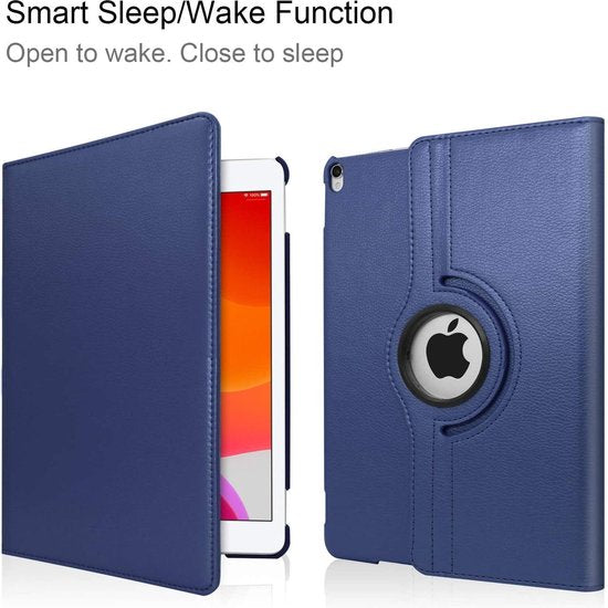 iPad 10.2 (2019-2021) Hoesjes – 360° draaibaar Multi-Stand – Incl. Screenprotector & Stylus – Donkerblauw-Tablethoesjes-Ilumina Benelux