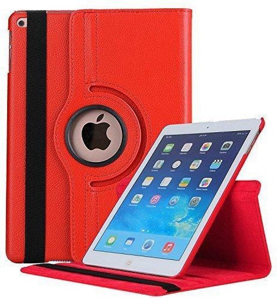 iPad 10.2 (2019-2021) Hoesjes – 360° draaibaar – Multi-stand Standfunctie – Rood-Tablethoesjes-Ilumina Benelux