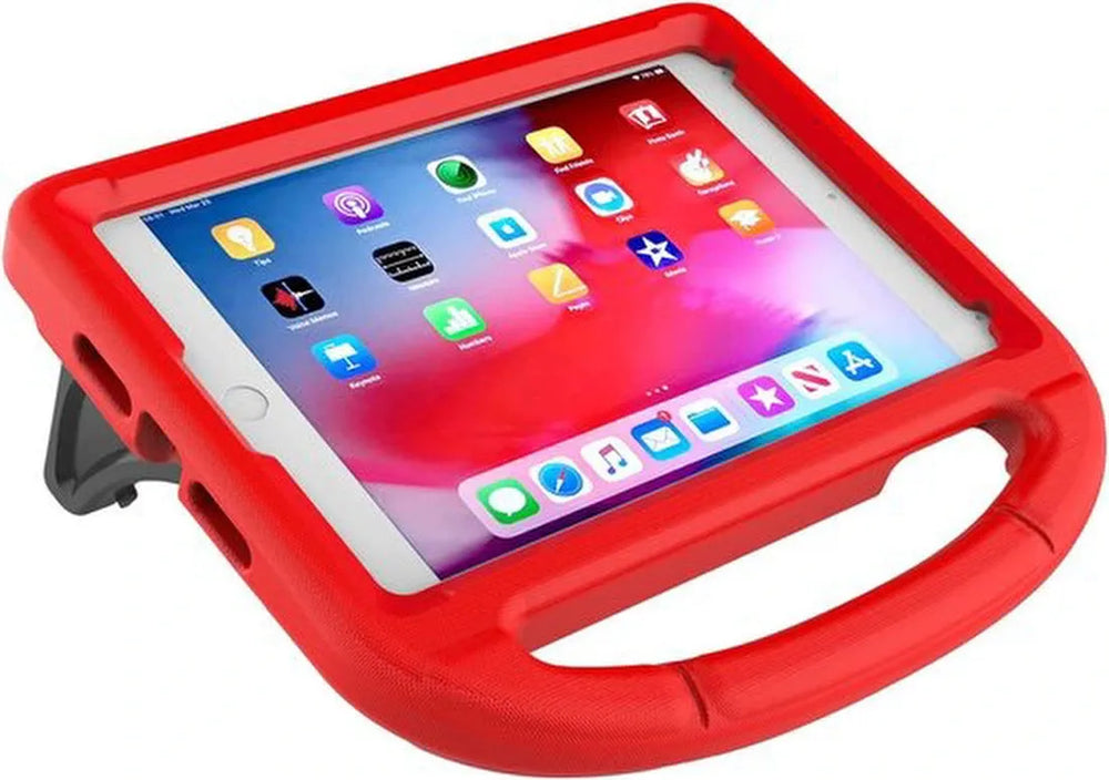 iPad 10.2 (2019-2021) Hoesjes – Kidsproof siliconen – Met handvat & standaard – Rood-Tablethoesjes-Ilumina Benelux