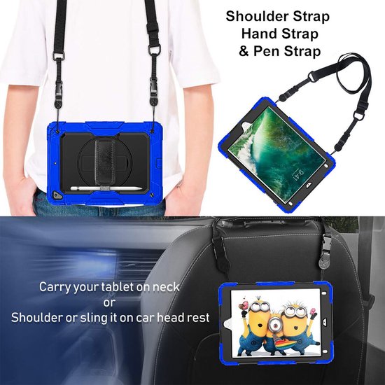 iPad 10.2 (2019-2021) / iPad Pro 10.5 / iPad Air 3 – Armor Hoesjes – Schokbestendig – Screenprotector – Blauw-Tablethoesjes-Ilumina Benelux