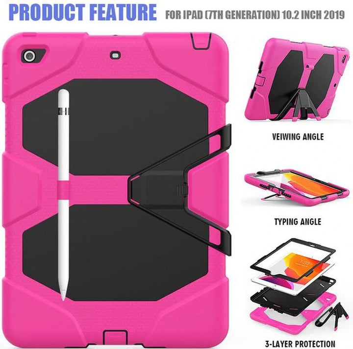 iPad 10.2 (2019/2020/2021) – Extreme Robuust Armor Hoesjes – Schokbestendig – Roze-Tablethoesjes-Ilumina Benelux