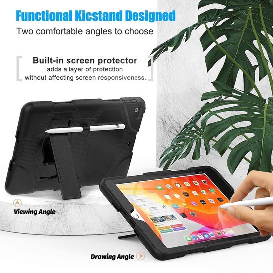 iPad 10.2 (2019/2020/2021) – Extreme Robuust Armor Hoesjes – Schokbestendig – Zwart-Tablethoesjes-Ilumina Benelux