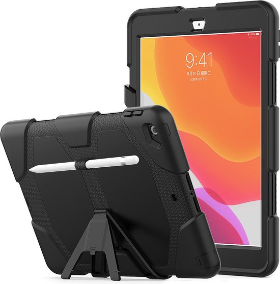 iPad 10.2 (2019/2020/2021) – Extreme Robuust Armor Hoesjes – Schokbestendig – Zwart-Tablethoesjes-Ilumina Benelux