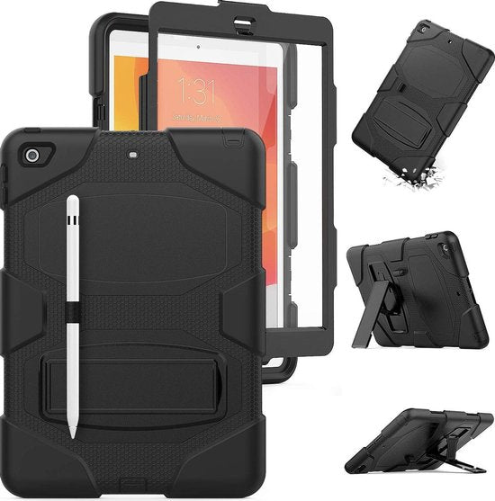iPad 10.2 (2019/2020/2021) – Extreme Robuust Armor Hoesjes – Schokbestendig – Zwart-Tablethoesjes-Ilumina Benelux