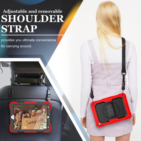 iPad 10.2 (2019/2020/2021) Hoesjes – Kinderhoes met Handvat – Standfunctie – Zwart-Tablethoesjes-Ilumina Benelux