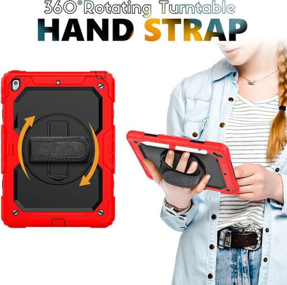 iPad 10.2 (2019/2020/2021) Hoesjes – Kinderhoes met Handvat – Standfunctie – Zwart-Tablethoesjes-Ilumina Benelux