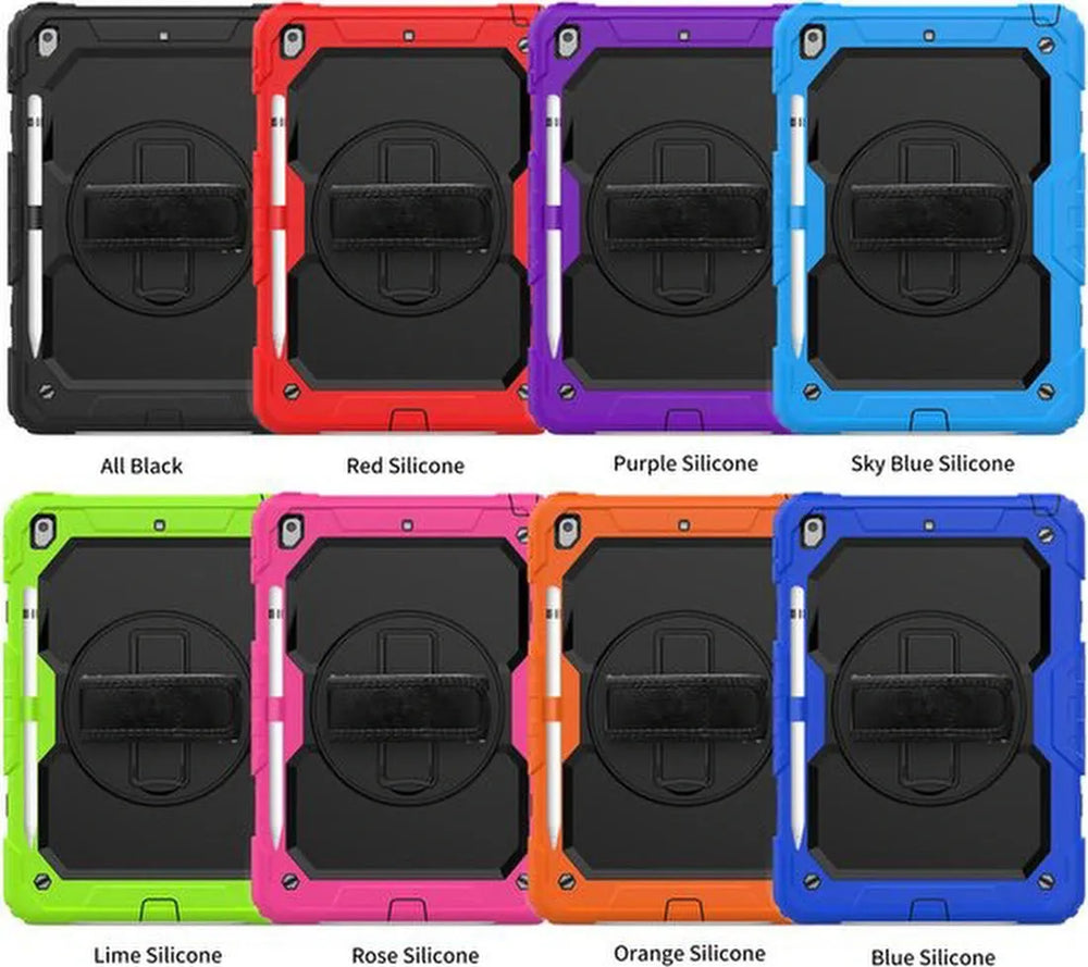 iPad 10.2 (2019/2020/2021) Hoesjes – Kinderhoes met Handvat – Standfunctie – Zwart-Tablethoesjes-Ilumina Benelux