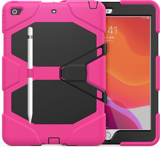 iPad 10.2 (2019/2020/2021) – Rugged Case Hoesjes – Schokbestendig – Kickstand – Roze-Tablethoesjes-Ilumina Benelux