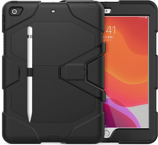 iPad 10.2 (2019/2020/2021) – Rugged Hoesjes – Schokbestendig – Kickstand Standfunctie – Zwart-Tablethoesjes-Ilumina Benelux