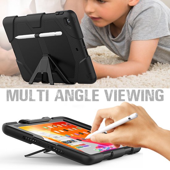 iPad 10.2 (2019/2020/2021) – Rugged Schokbestendig – Kickstand Standfunctie – Blauw-Tablethoesjes-Ilumina Benelux