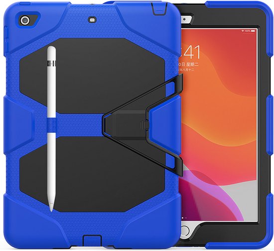 iPad 10.2 (2019/2020/2021) – Rugged Schokbestendig – Kickstand Standfunctie – Blauw-Tablethoesjes-Ilumina Benelux