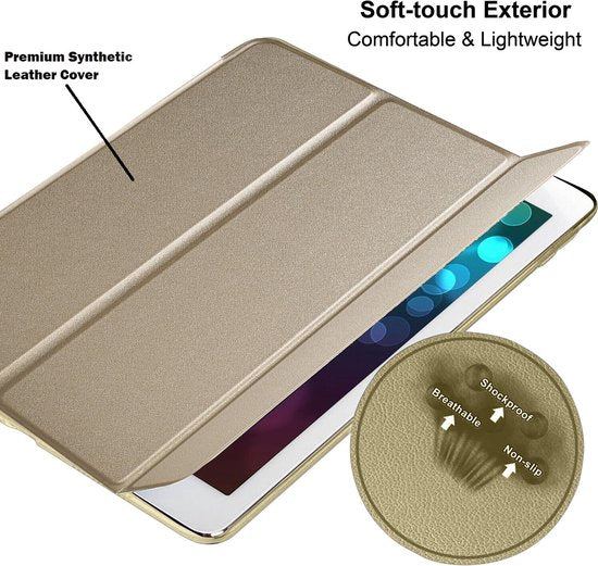 iPad 10.2 (2019/2020/2021) – Tri-Fold Smart Cover – Standfunctie – Goud-Tablethoesjes-Ilumina Benelux