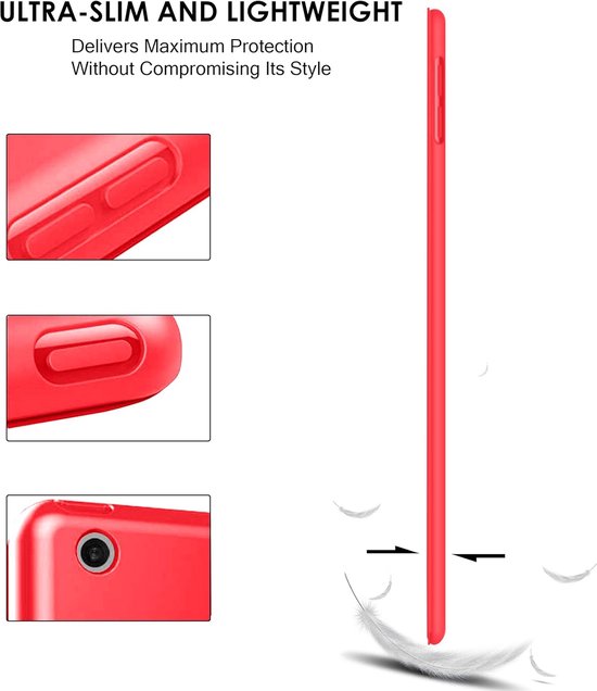 iPad 10.2 (2019/2020/2021) – Tri-Fold Smart Cover – Standfunctie – Ultraslank – Rood-Tablethoesjes-Ilumina Benelux