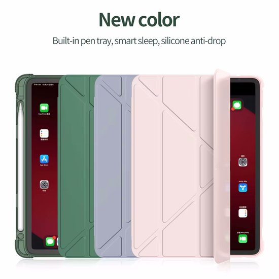 iPad 10.2 (2019/2020/2021) – Tri-Fold standaard – Pencil-houder – Smart cover – Zwart-Tablethoesjes-Ilumina Benelux