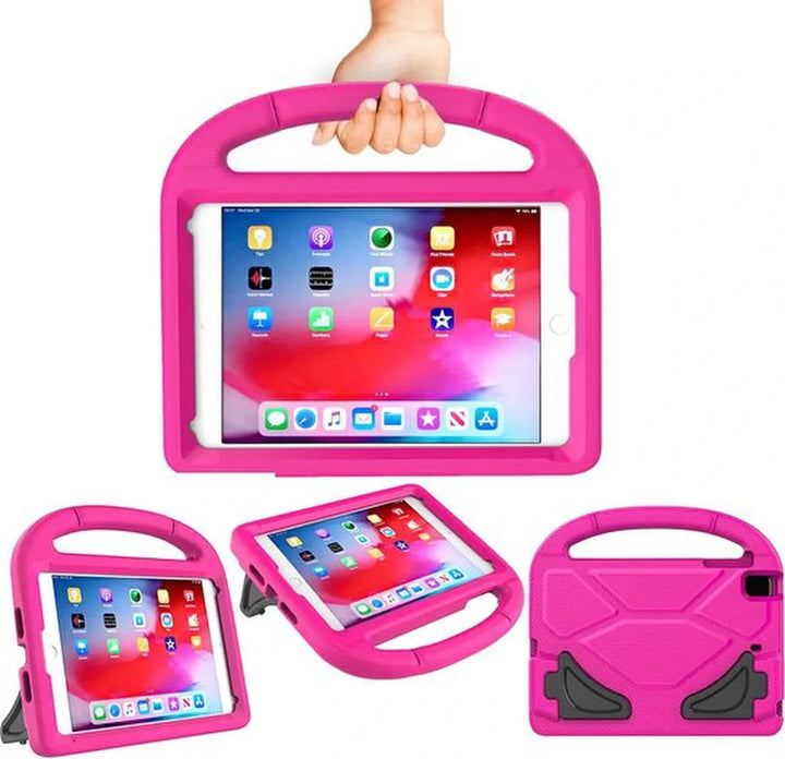 iPad 10.2 2021 Hoesjes – Kidsproof Siliconen – Met Handvat & Standfunctie – Roze-Tablethoesjes-Ilumina Benelux