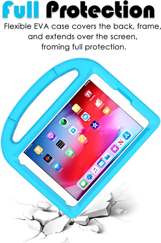 iPad 10.2 2020 Hoesjes – Kidsproof Siliconen – Met Handvat & Standfunctie – Blauw-Tablethoesjes-Ilumina Benelux