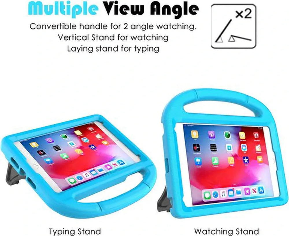 iPad 10.2 2021 (A2602/A2603/A2604/A2605) Hoesjes – Kidsproof Siliconen – Handvat – Standfunctie – Blauw-Tablethoesjes-Ilumina Benelux
