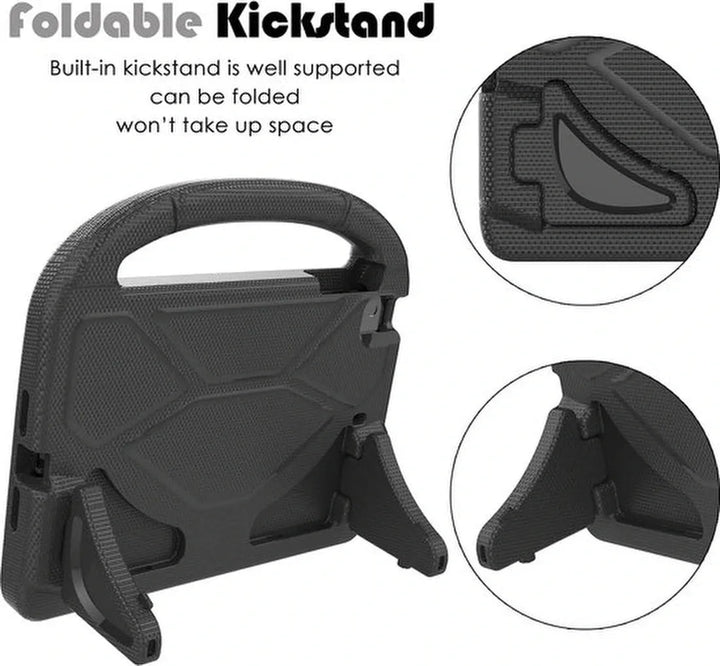 iPad 10.2 2021 Hoesjes – Kidsproof Siliconen – Met Handvat & Standfunctie – Zwart-Tablethoesjes-Ilumina Benelux