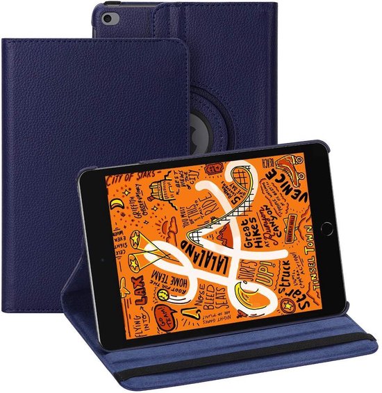 iPad 10.2 (2021/2020/2019) Hoesjes – 360° draaibaar – Multi-stand – Donkerblauw-Tablethoesjes-Ilumina Benelux