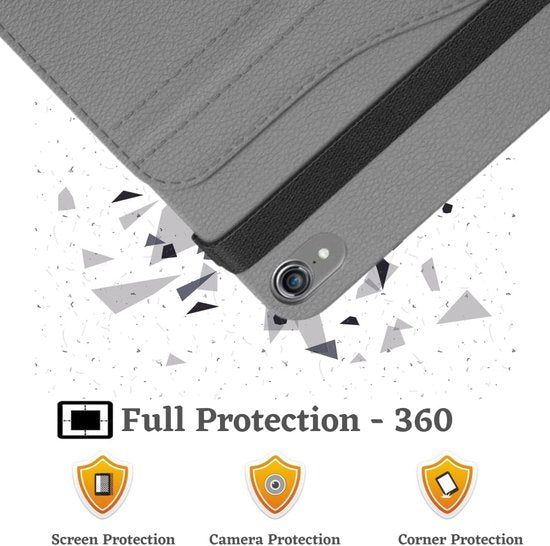 iPad 10.2 (2019/2020/2021/2022) Hoesjes – 360° draaibaar – Multi-stand Standfunctie – Grijs-Tablethoesjes-Ilumina Benelux