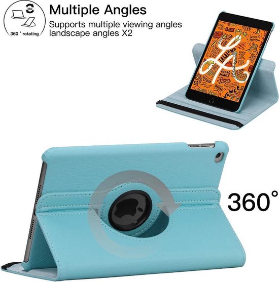 iPad 10.2 (2021/2020/2019) Hoesjes – 360° draaibaar – Multi-stand Standfunctie – Lichtblauw-Tablethoesjes-Ilumina Benelux